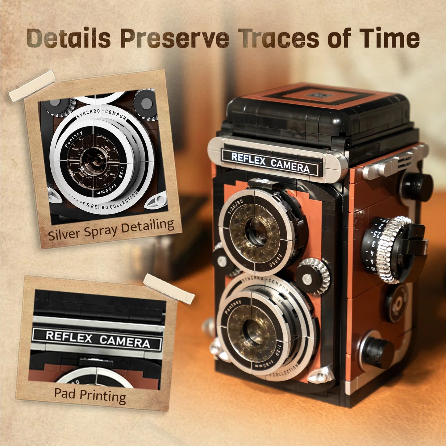 Pantasy 85050 Retro Collection Twin Lens Reflex Camera Building Toy Set | 793 PCS