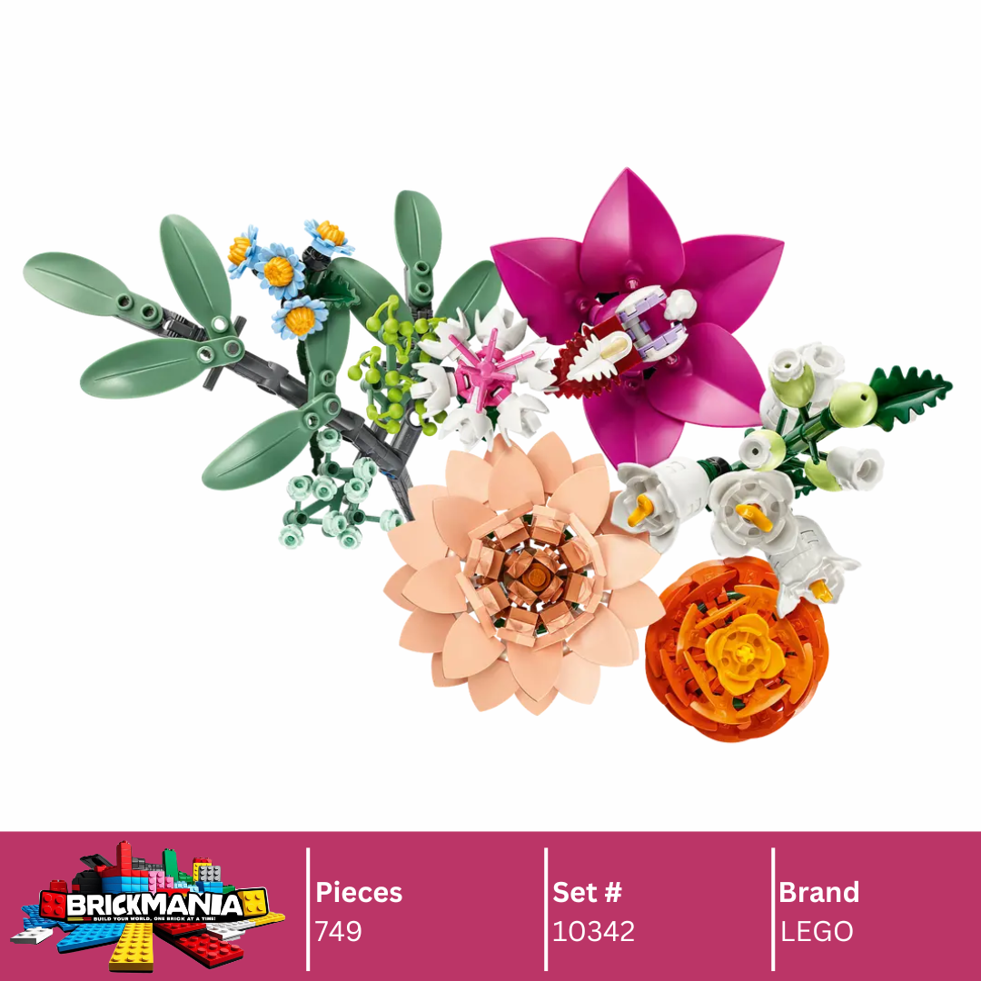 LEGO 10342 Pretty Pink Flower Bouquet | 749 PCS
