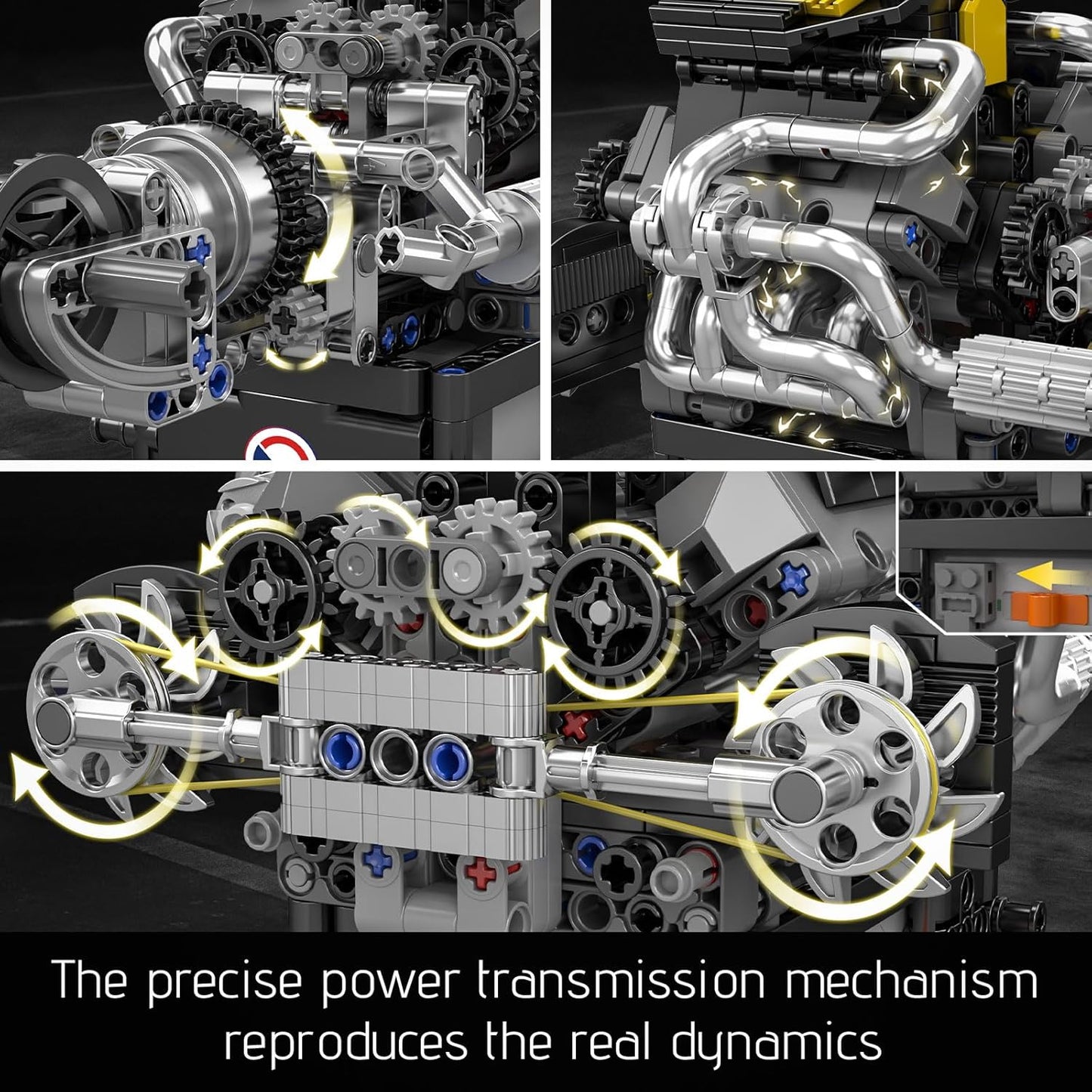 Mould King 10207 Motorised PAG Turbocharged V8 Engine Building Toy Set | 761 PCS