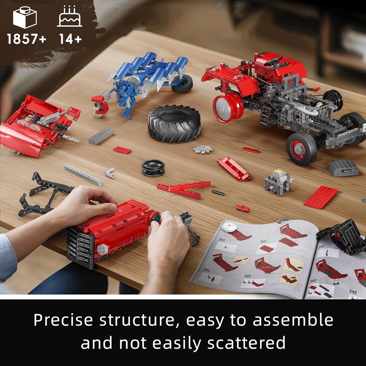 Mould King 17064 Remote Controlled Agricultural Tractor Building Toy Set | 1857 PCS