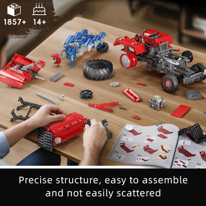 Mould King 17064 Remote Controlled Agricultural Tractor Building Toy Set | 1857 PCS