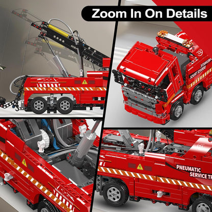 Mould King 19017 Remote Controlled Scania Pneumatic Rescue Truck Building Toy Set | 1653 PCS