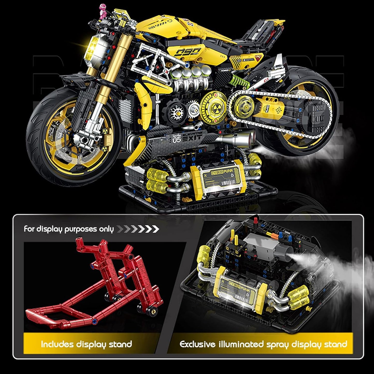 GULY 60519 Cyberpunk Motorcycle Building Set | 2500 PCS