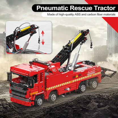 Mould King 19017 Remote Controlled Scania Pneumatic Rescue Truck Building Toy Set | 1653 PCS