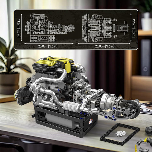 Mould King 10207 Motorised PAG Turbocharged V8 Engine Building Toy Set | 761 PCS