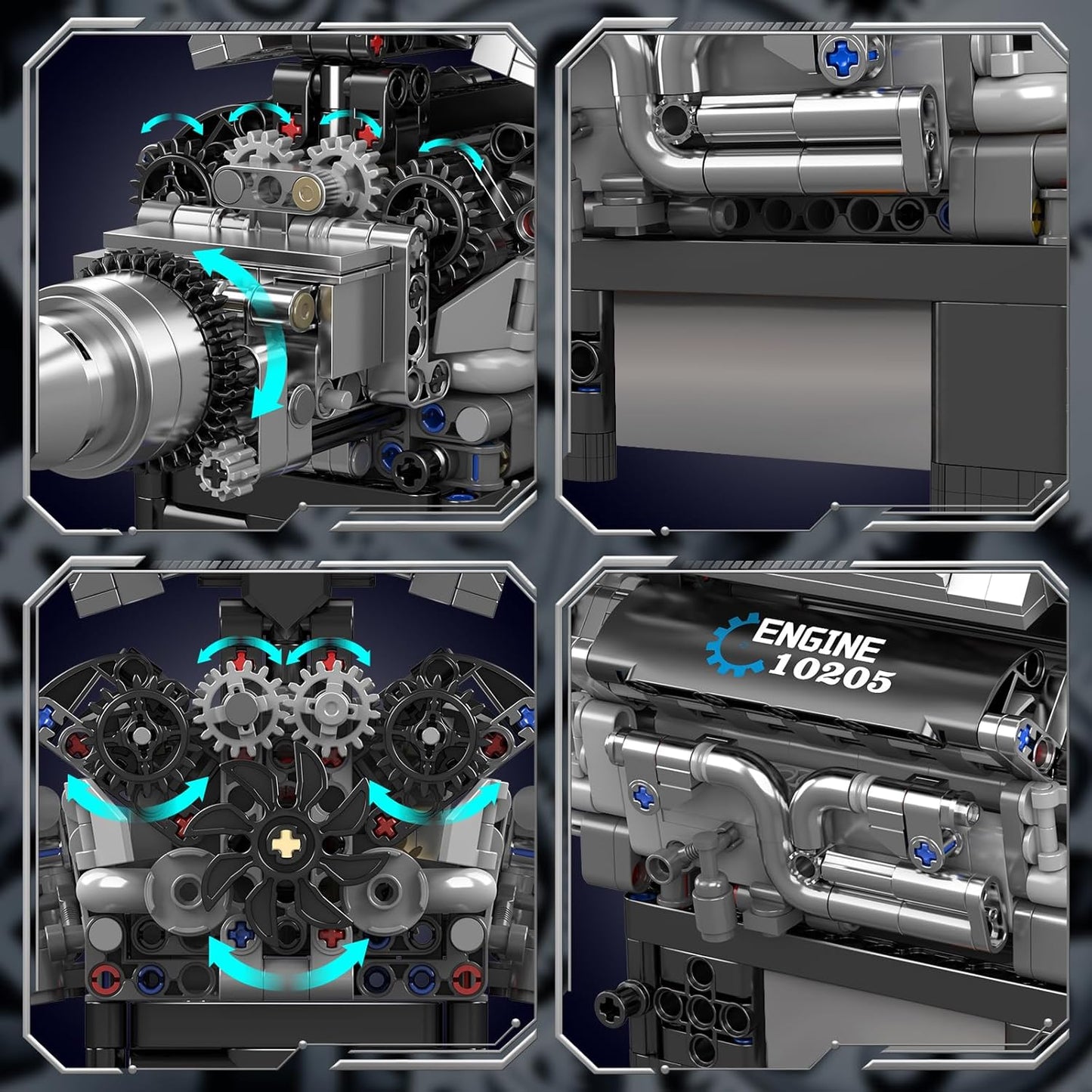 Mould King 10205 Motorised British Luxury V12 Engine Building Toy Set | 733 PCS