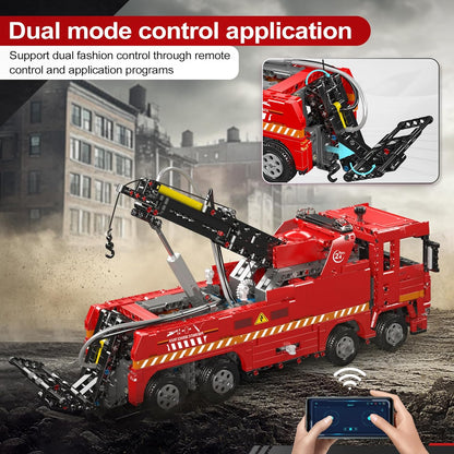 Mould King 19017 Remote Controlled Scania Pneumatic Rescue Truck Building Toy Set | 1653 PCS