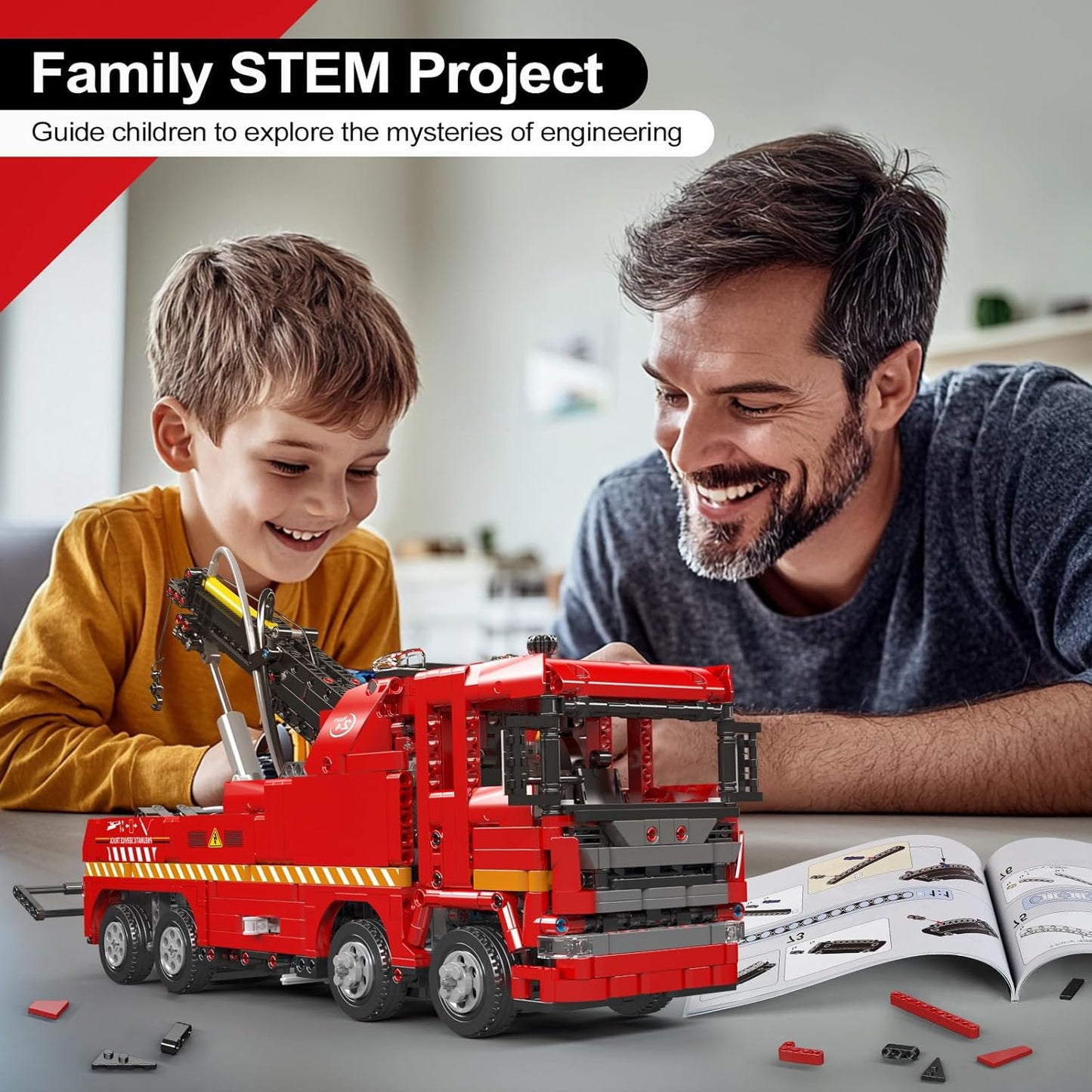 Mould King 19017 Remote Controlled Scania Pneumatic Rescue Truck Building Toy Set | 1653 PCS