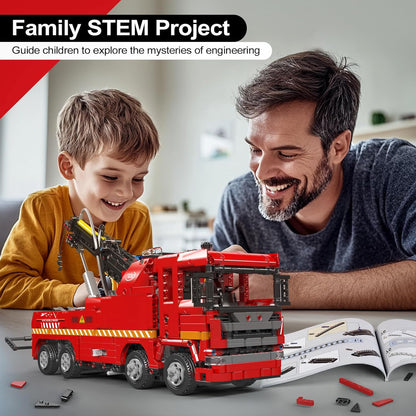 Mould King 19017 Remote Controlled Scania Pneumatic Rescue Truck Building Toy Set | 1653 PCS