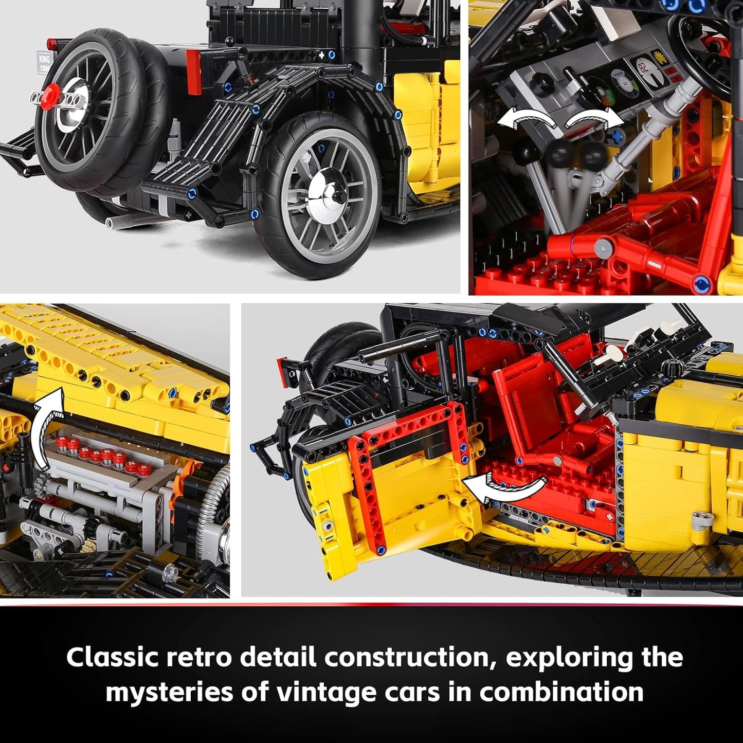 Mould King 13080S Bugatti 50T Vintage Car Building Toy Set | 3616 PCS