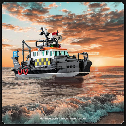 Mould King 10081 British Multi-functional Rescue Boat Building Toy Set | 364 PCS