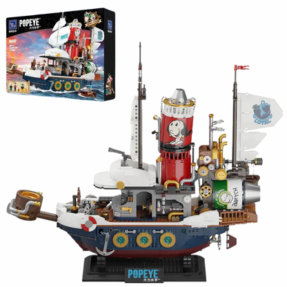 Pantasy 86402 Popeye  Treasure Hunt Steamship Building Toy Set |1800 PCS