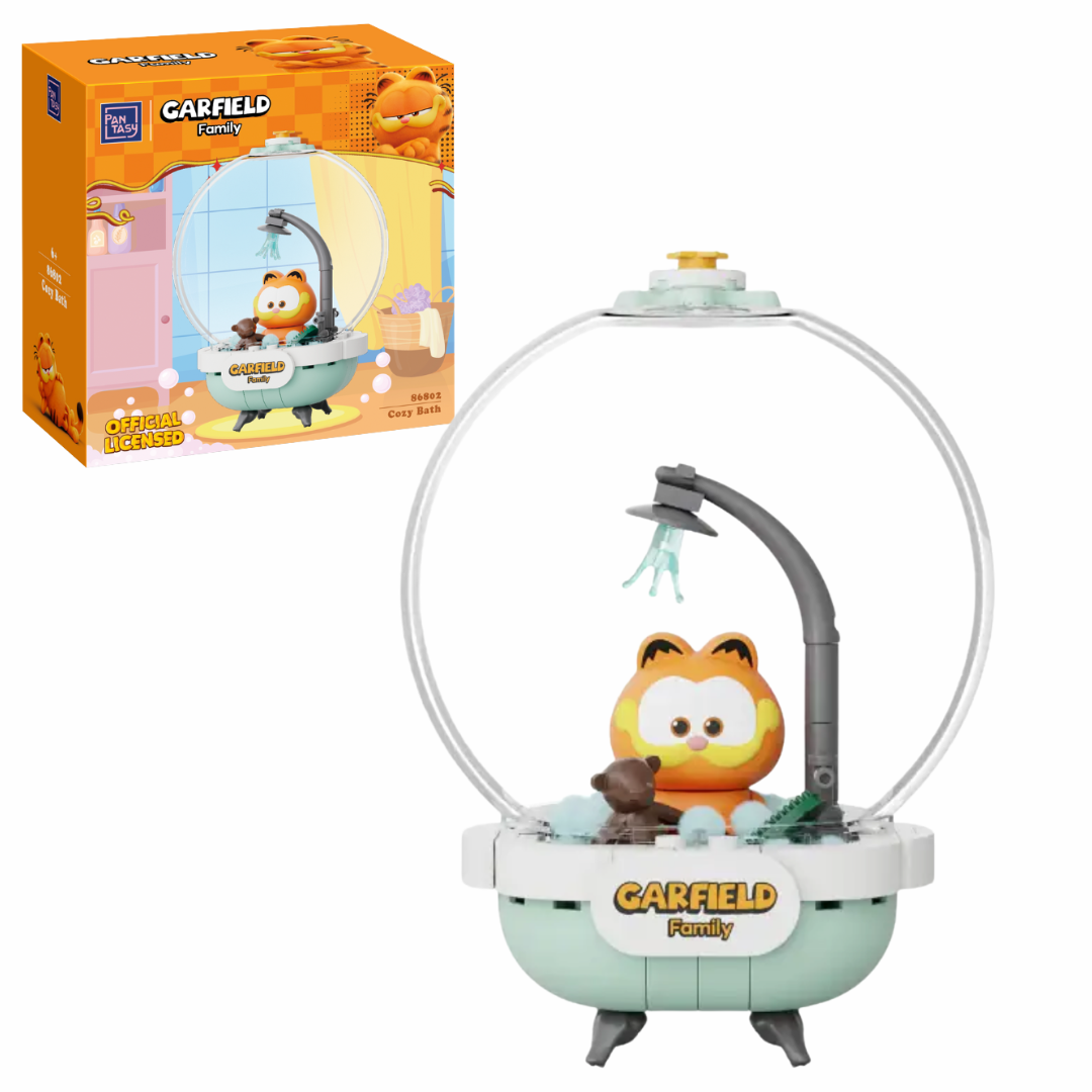 Pantasy 86802 Garfield Crystal Ball Series Cozy Bath Building Toy Set |99 PCS