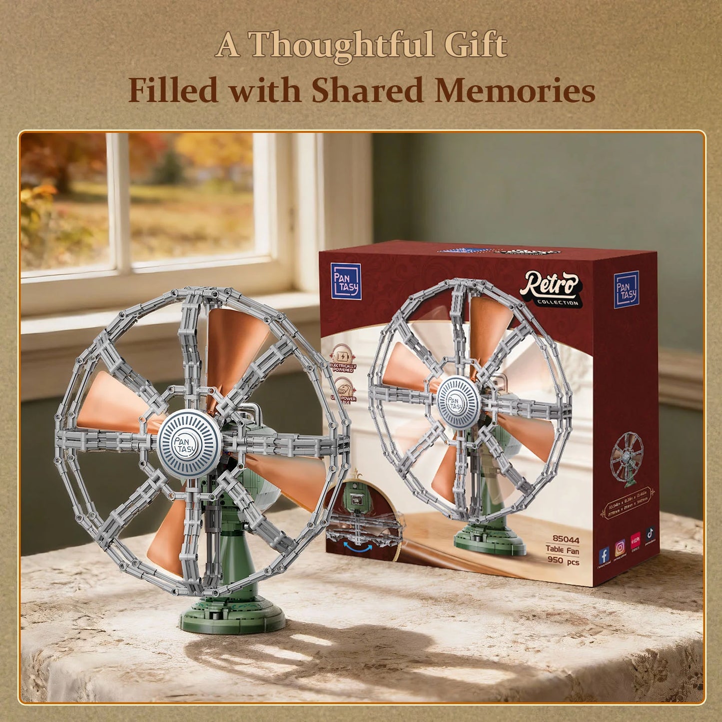 Pantasy 85044 Retro Collection Table Fan Building Toy Set | 950 PCS