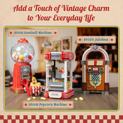Pantasy 85046 Retro Collection Popcorn Machine Building Toy Set | 1201 PCS