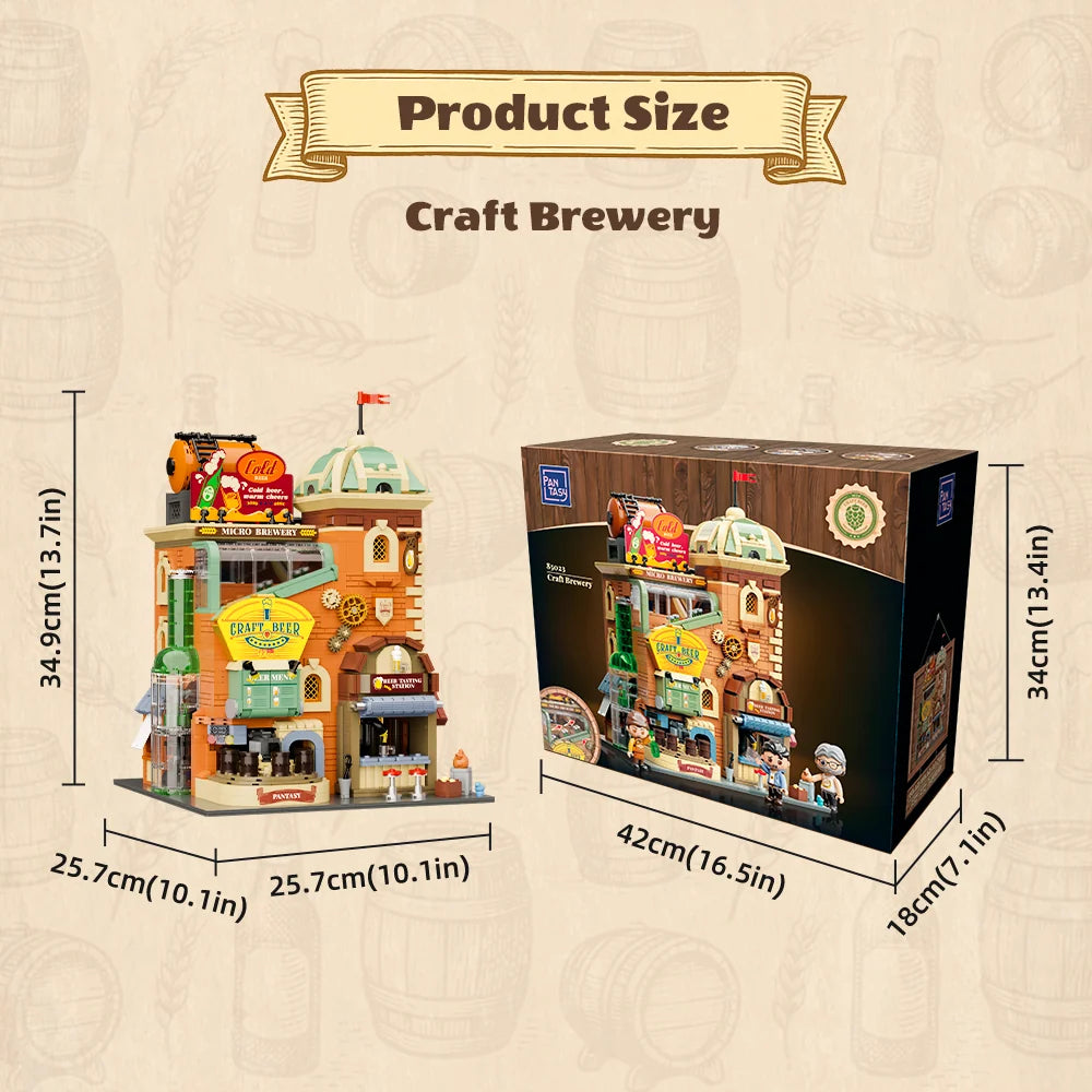 Pantasy 85023 Modular Building Craft Brewery Building Toy Set | 3095 PCS