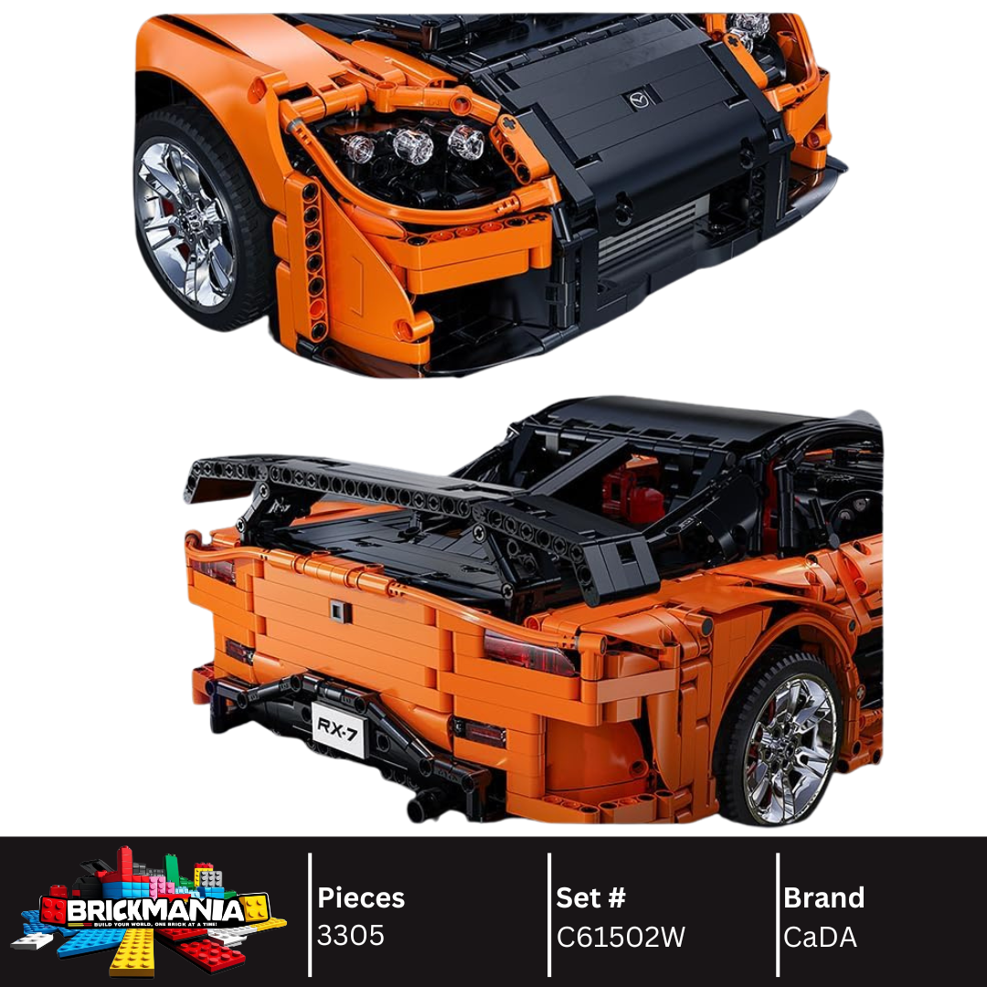CaDA C61502W Mazda RX-7 Building Toy Set | 3305 PCS – Brickmania CaDA C61502W Mazda RX-7 Building Toy Set | 3305 PCS – Brickmania