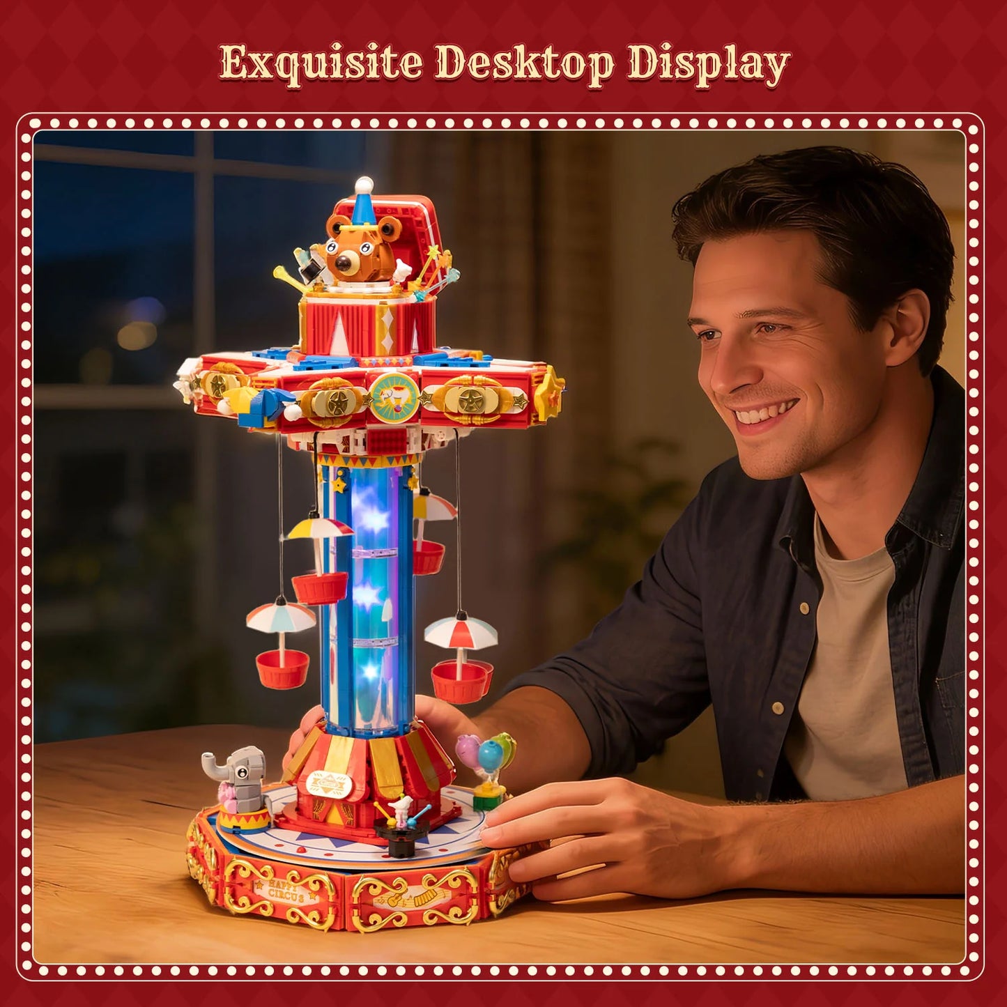 Pantasy 86003 Retro Collection Circus Paradrop Building Toy Set | 1680 PCS
