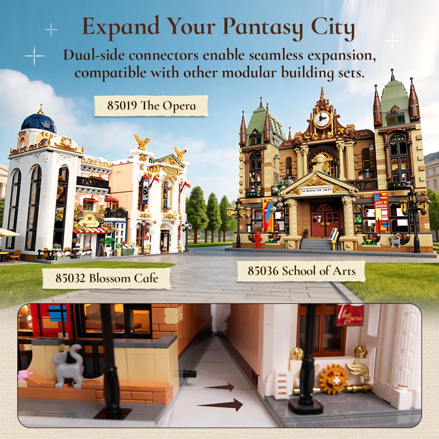 Pantasy 85036 Modular Building School of Arts Building Toy Set | 3463 PCS
