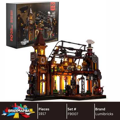 Lumibricks F9007 V2.0 Steampunk Train Station Building Toy Set | 1917 PCS