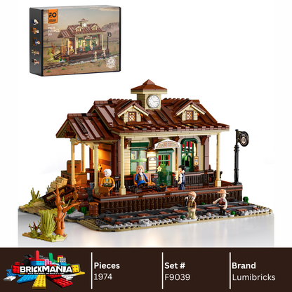 Lumibricks F9039 West Train Station Building Toy Set | 1974 PCS