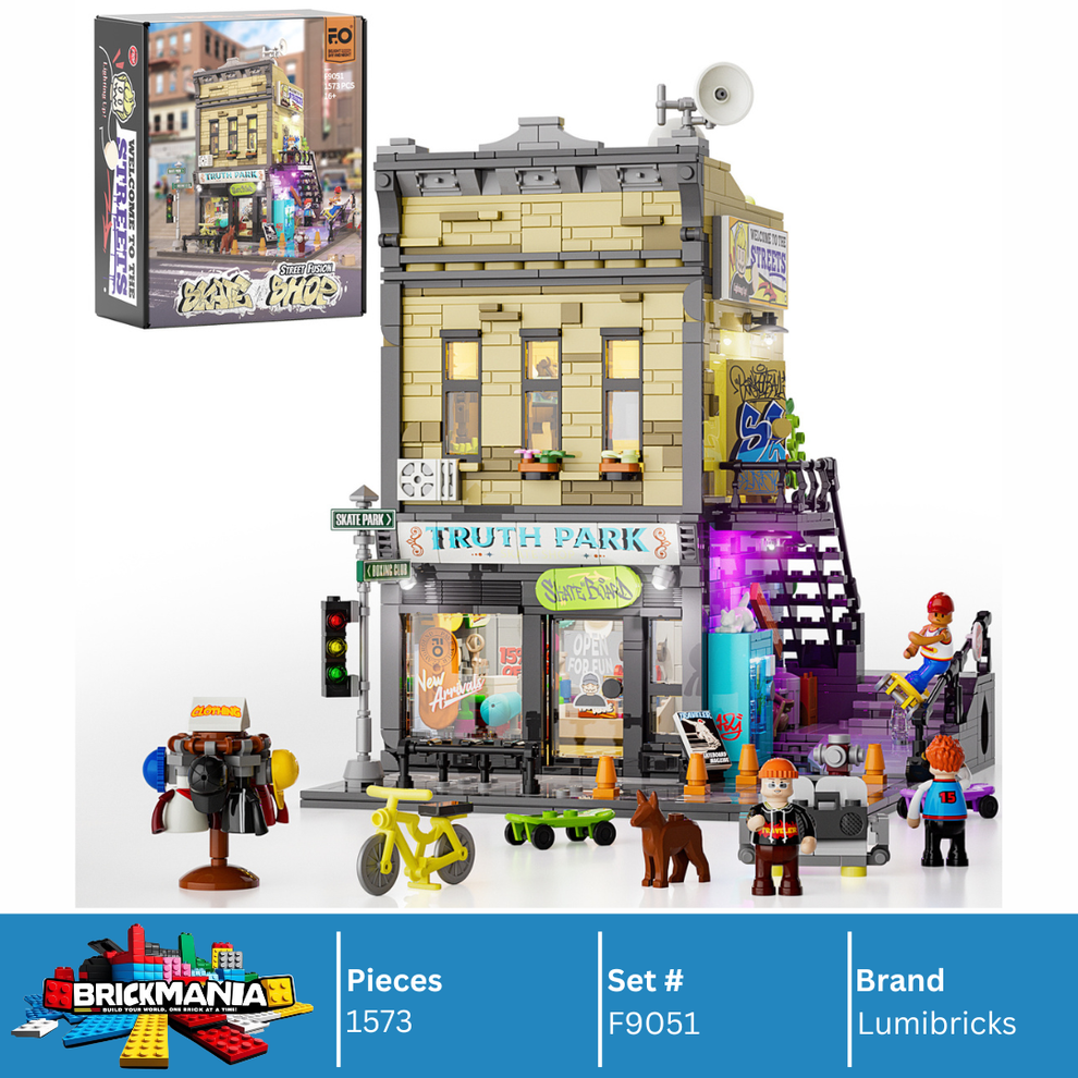 Lumibricks F9051 Skateboard Shop Building Toy Set | 1573 PCS – Brickmania
