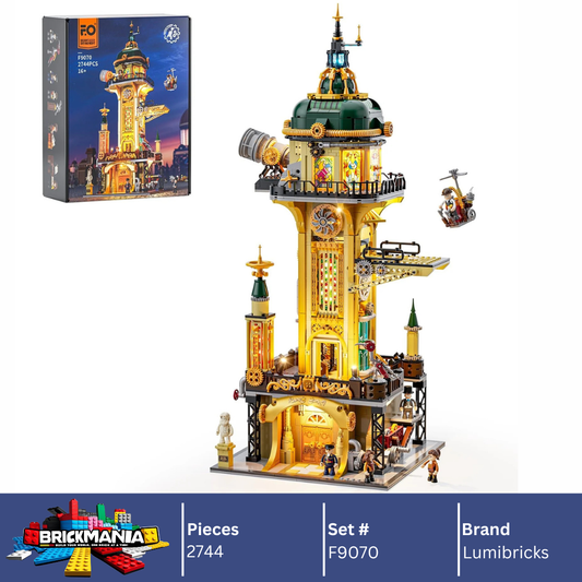Lumibricks F9070 Steampunk Watch Tower Building Toy Set | 2744 PCS