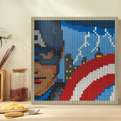 N0003 Captain America Mosaic Wall Art | 2304 PCS