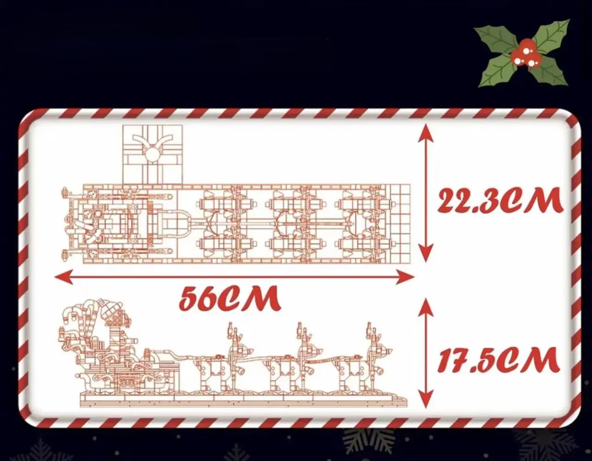Mould King 10154 Reindeer & Santa Claus Sleigh Model Building Toy Set | 2,073 Pcs