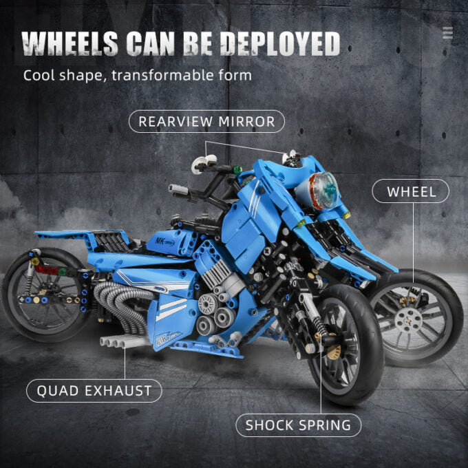 Mould King 23009 The Fly Motorcycle Model Building Toy Set | 1536 PCS