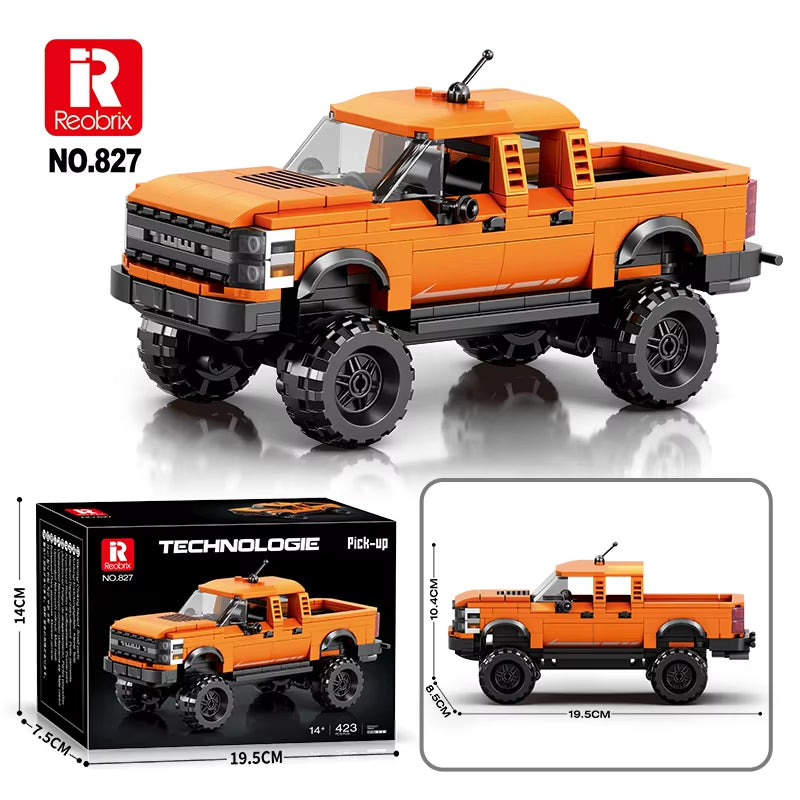 Reobrix 827 Raptor Pickup Truck Building Toy Set | 423 PCS