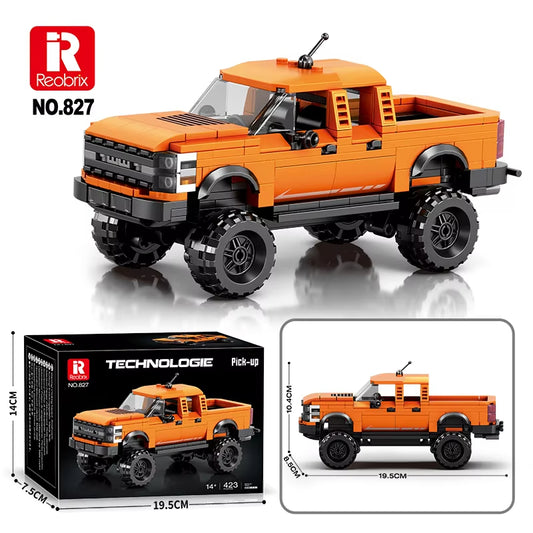 Reobrix 827 Raptor Pickup Truck Building Toy Set | 423 PCS