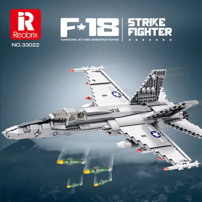 Reobrix 33022 F-18 Hornet Strike Fighter Building Toy Set | 1387 PCS