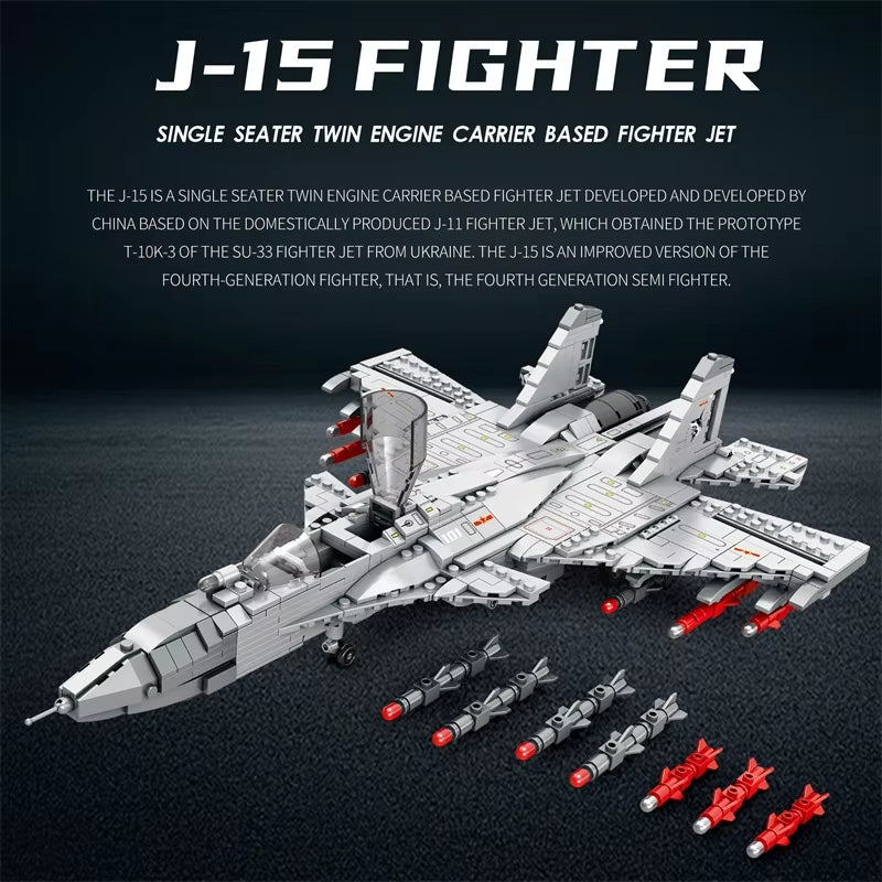 Reobrix 33028 J‑15 Fighter Jet Building Toy Set | 1066 PCS