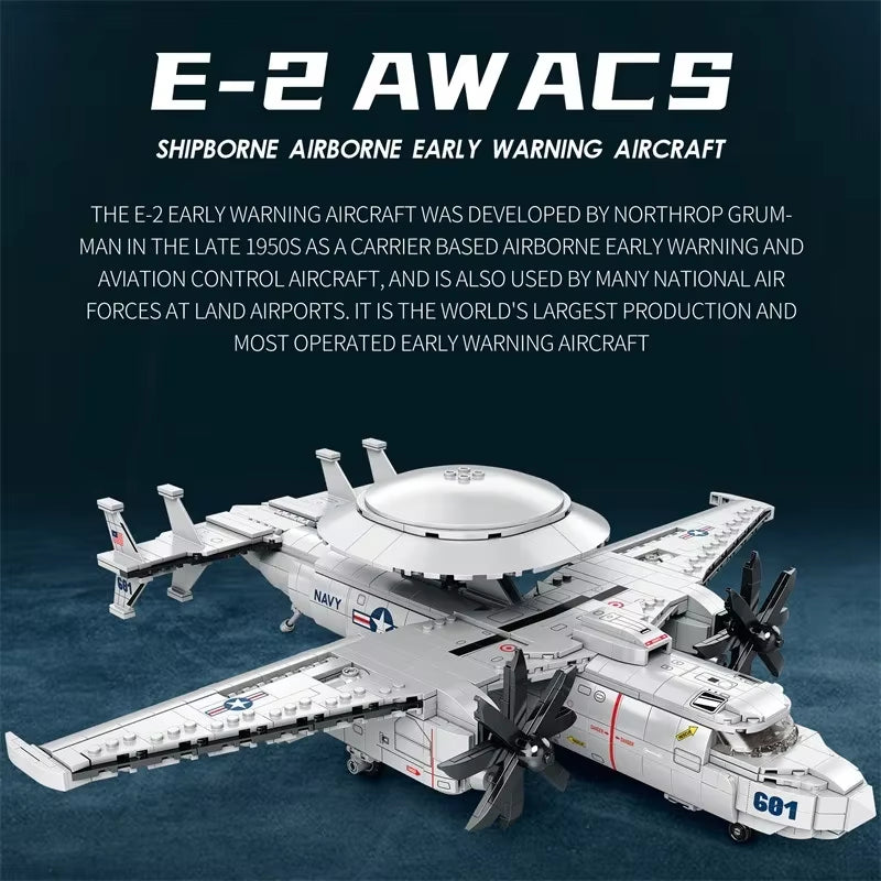 Reobrix 33029 E-2 Hawkeye Airborne Early Warning Aircraft Building Toy Set | 1144 PCS