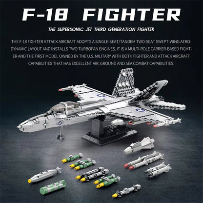 Reobrix 33022 F-18 Hornet Strike Fighter Building Toy Set | 1387 PCS