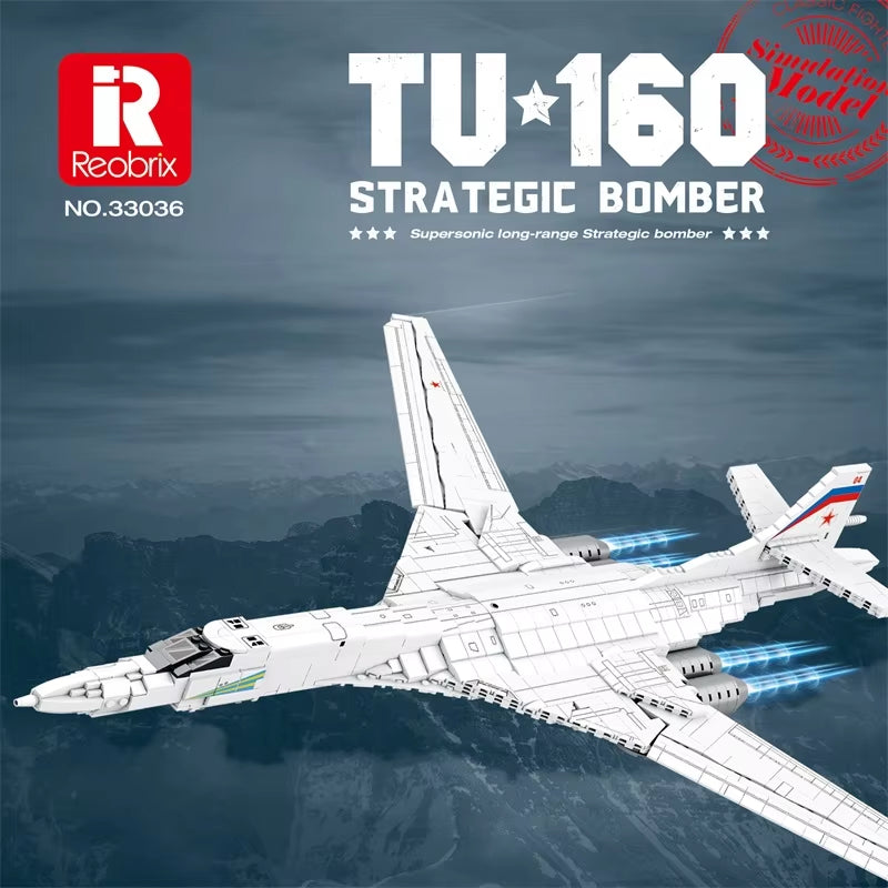 Reobrix 33036 TU-160 Strategic Bomber Building Toy Set | 1598 PCS