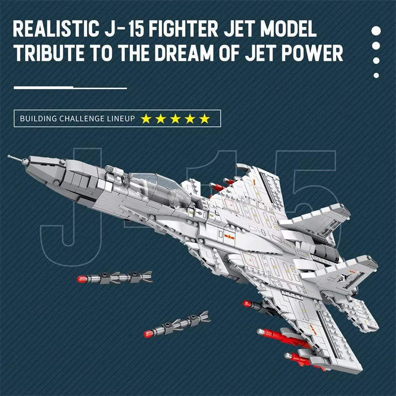 Reobrix 33028 J‑15 Fighter Jet Building Toy Set | 1066 PCS