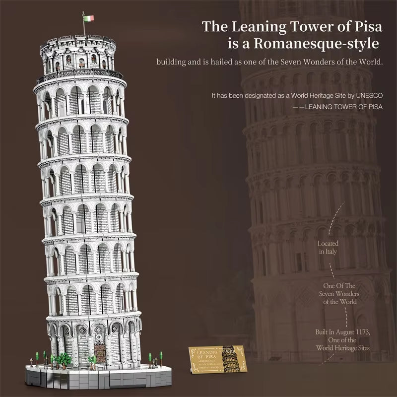 Reobrix 66025 Leaning Tower of Pisa Building Toy Set | 7652 PCS