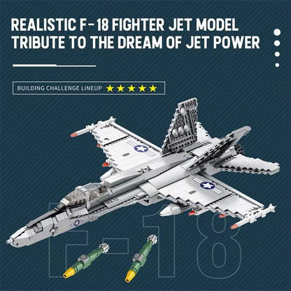 Reobrix 33022 F-18 Hornet Strike Fighter Building Toy Set | 1387 PCS