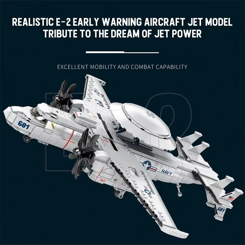 Reobrix 33029 E-2 Hawkeye Airborne Early Warning Aircraft Building Toy Set | 1144 PCS