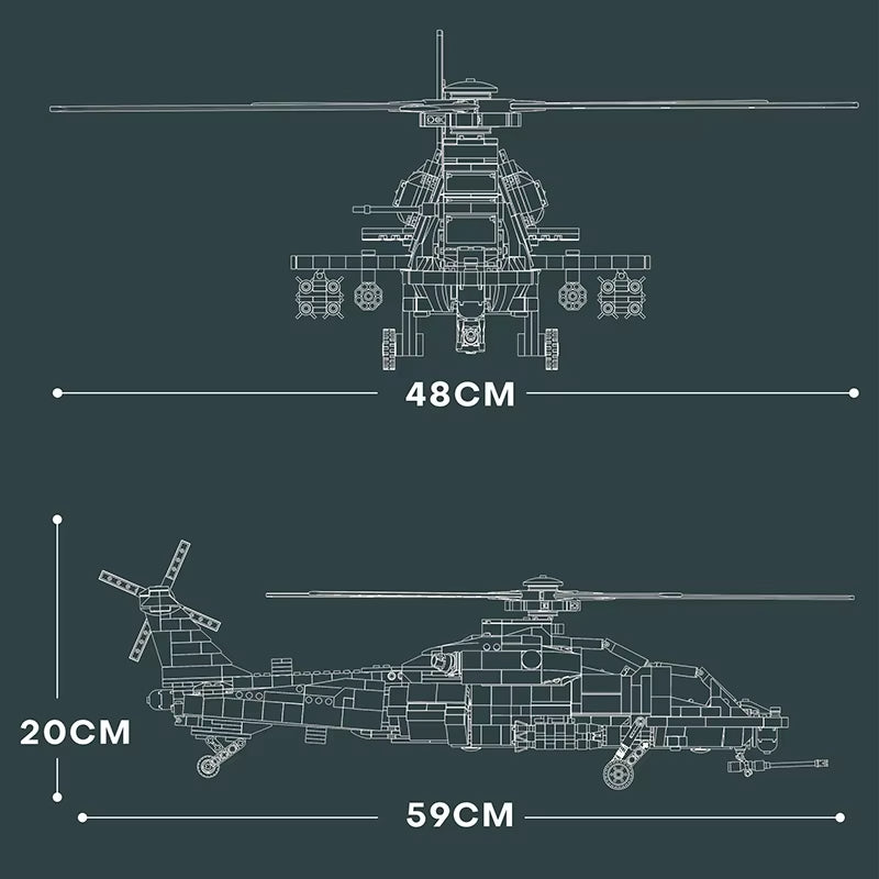 Reobrix 33033 CAICZ-10 Military Attack Helicopter Building Toy Set | 1366 PCS