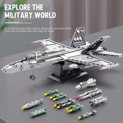 Reobrix 33022 F-18 Hornet Strike Fighter Building Toy Set | 1387 PCS