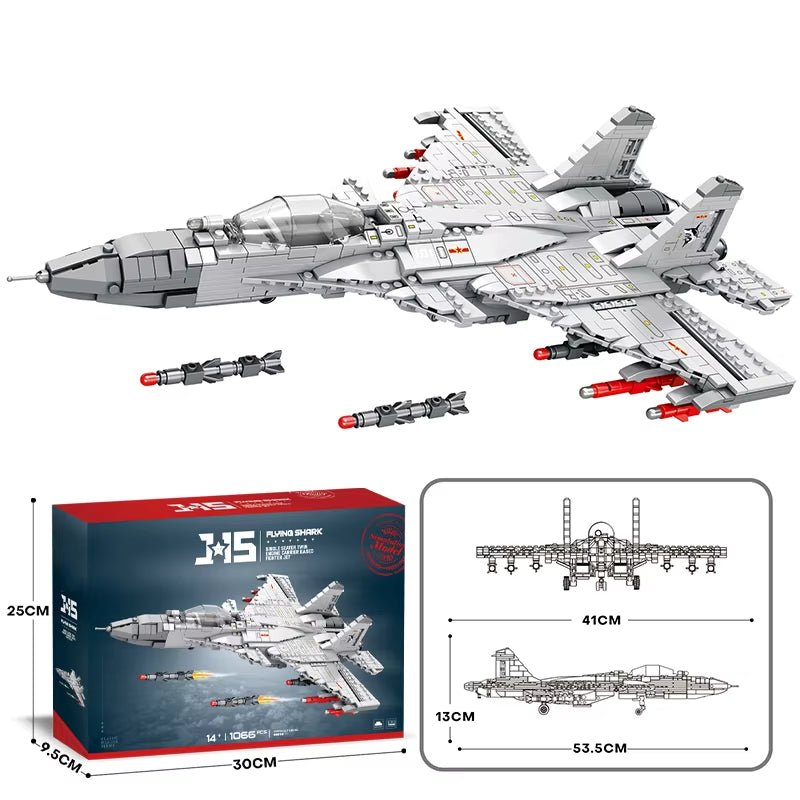 Reobrix 33028 J‑15 Fighter Jet Building Toy Set | 1066 PCS