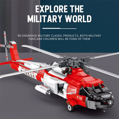 Reobrix 33026 HH‑60J Jayhawk Rescue Helicopter Building Toy Set | 1137 PCS