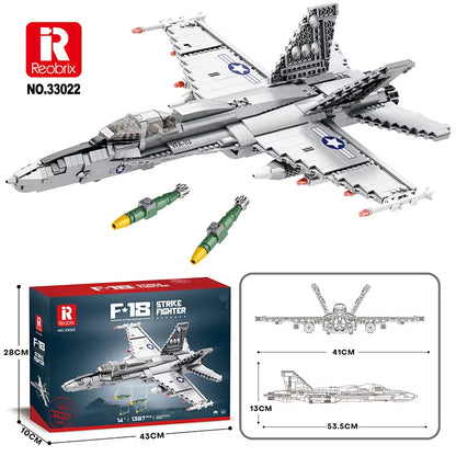 Reobrix 33022 F-18 Hornet Strike Fighter Building Toy Set | 1387 PCS