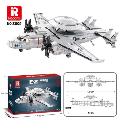 Reobrix 33029 E-2 Hawkeye Airborne Early Warning Aircraft Building Toy Set | 1144 PCS