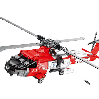 Reobrix 33026 HH‑60J Jayhawk Rescue Helicopter Building Toy Set | 1137 PCS