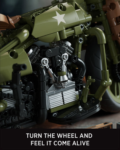 Nifeliz NF10333 Military Motorcycle WLA Building Set | 833 PCS