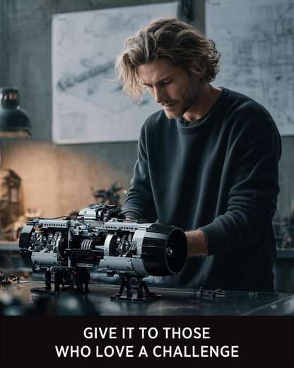 Nifeliz NF10317 Turbofan Engine Building Set | 2216 PCS